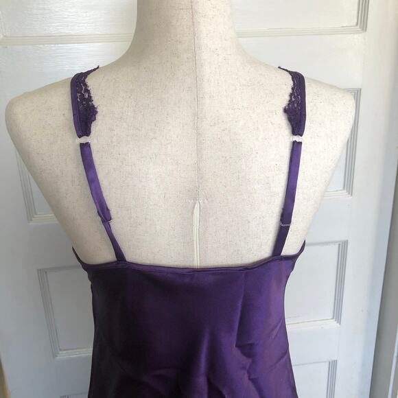 VTG Victoria Secret Long Nightgown Slip Dress Purple Satin S Lingerie Gold Label - Picture 5 of 9